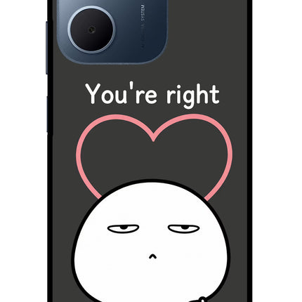 You're Right Oppo A5x 5G Glass Case Back Cover by Casekaro