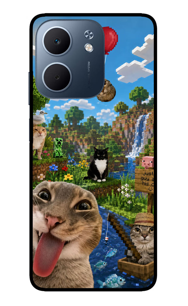 Minecraft Cat Chaos Oppo A5x 5G Glass Case