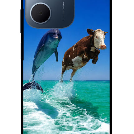 Dolphin vs Cow Oppo A5x 5G Glass Case