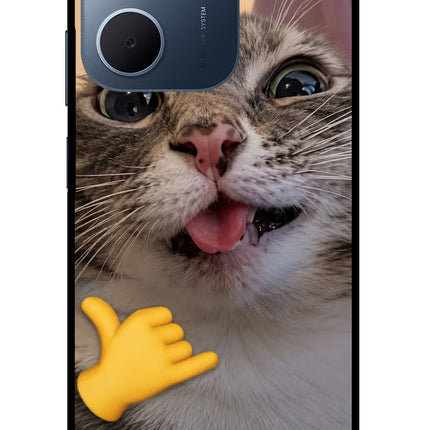 Silly Cat Call Oppo A5x 5G Glass Case