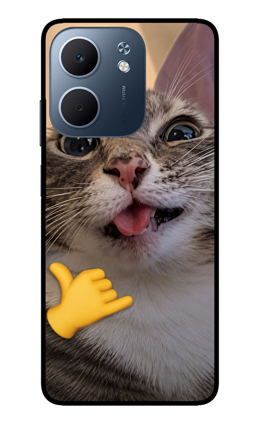 Silly Cat Call Oppo A5x 5G Glass Case