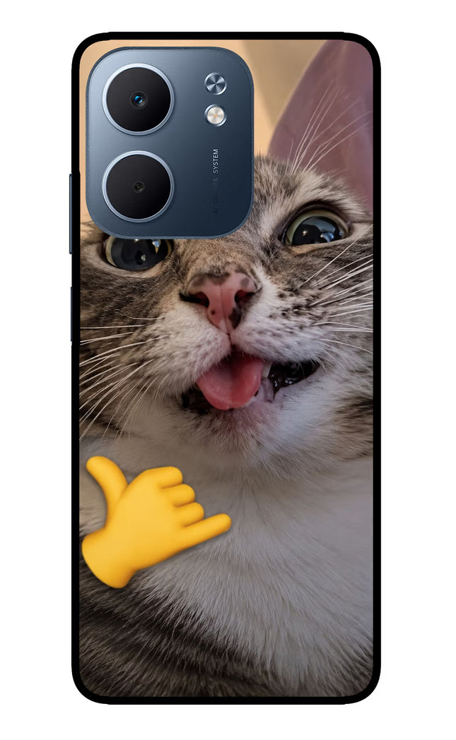 Silly Cat Call Oppo A5x 5G Glass Case