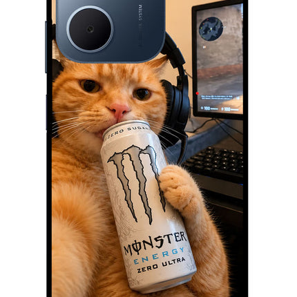 Gamer Cat Energy Oppo A5x 5G Glass Case