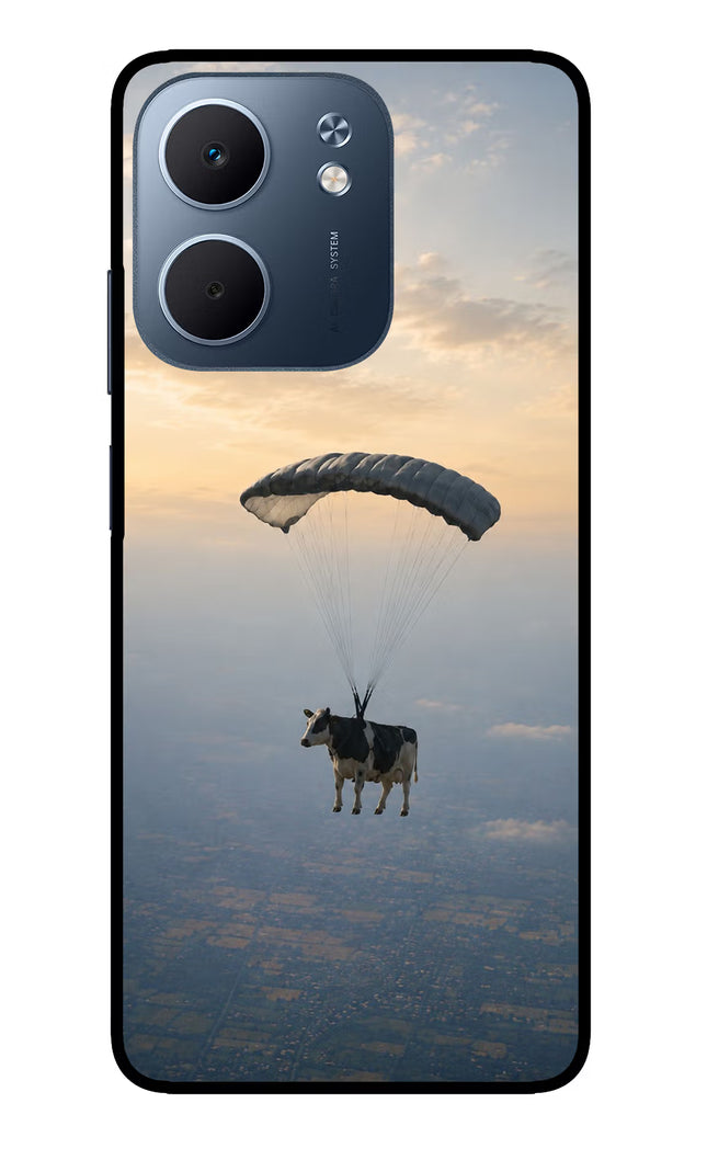Skydiving Cow Oppo A5x 5G Glass Case