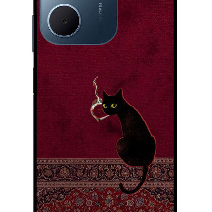 Midnight Cat Oppo A5x 5G Glass Case