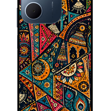 Folk Print Oppo A5x 5G Glass Case