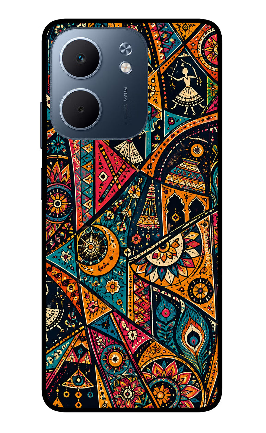 Folk Print Oppo A5x 5G Back Cover, Glass case