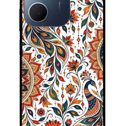 White Mayura Oppo A5x 5G Glass Case