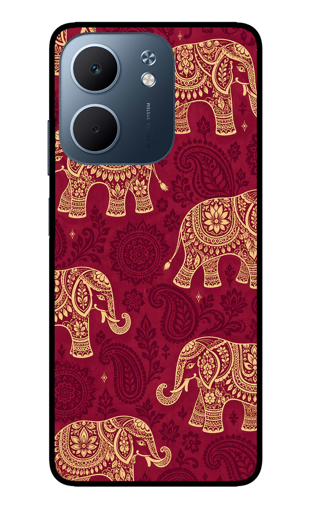 Maroon Elephant Oppo A5x 5G Glass Case