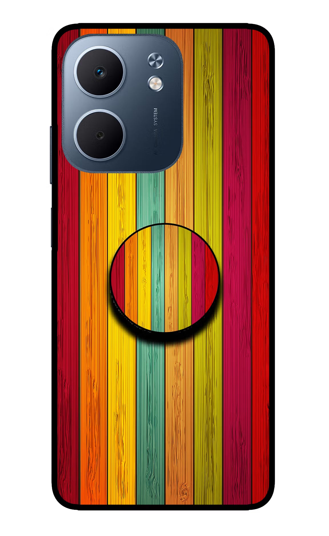 Multicolor Wooden Oppo A5x 5G Pop Case by Casekaro