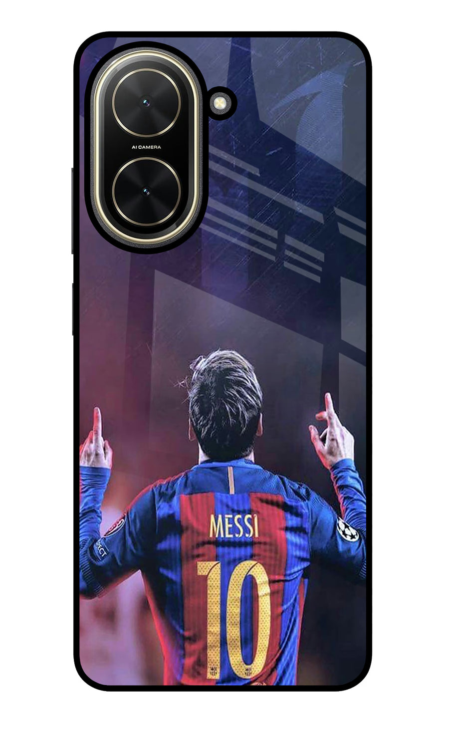 Messi Poco C71 Back Cover, Glass case