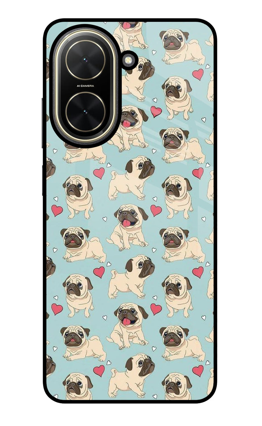 Pug Dog Poco C71 Back Cover, Glass case