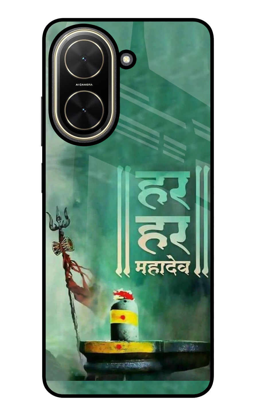 Har Har Mahadev Shivling Poco C71 Back Cover, Glass case