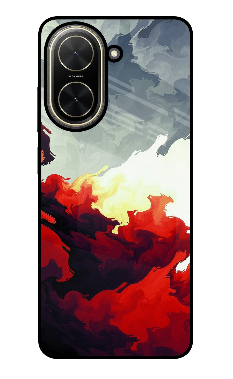Fire Cloud Poco C71 Back Cover, Glass case