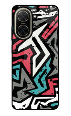 Geometric Graffiti Poco C71 Glass Case Back Cover by Casekaro
