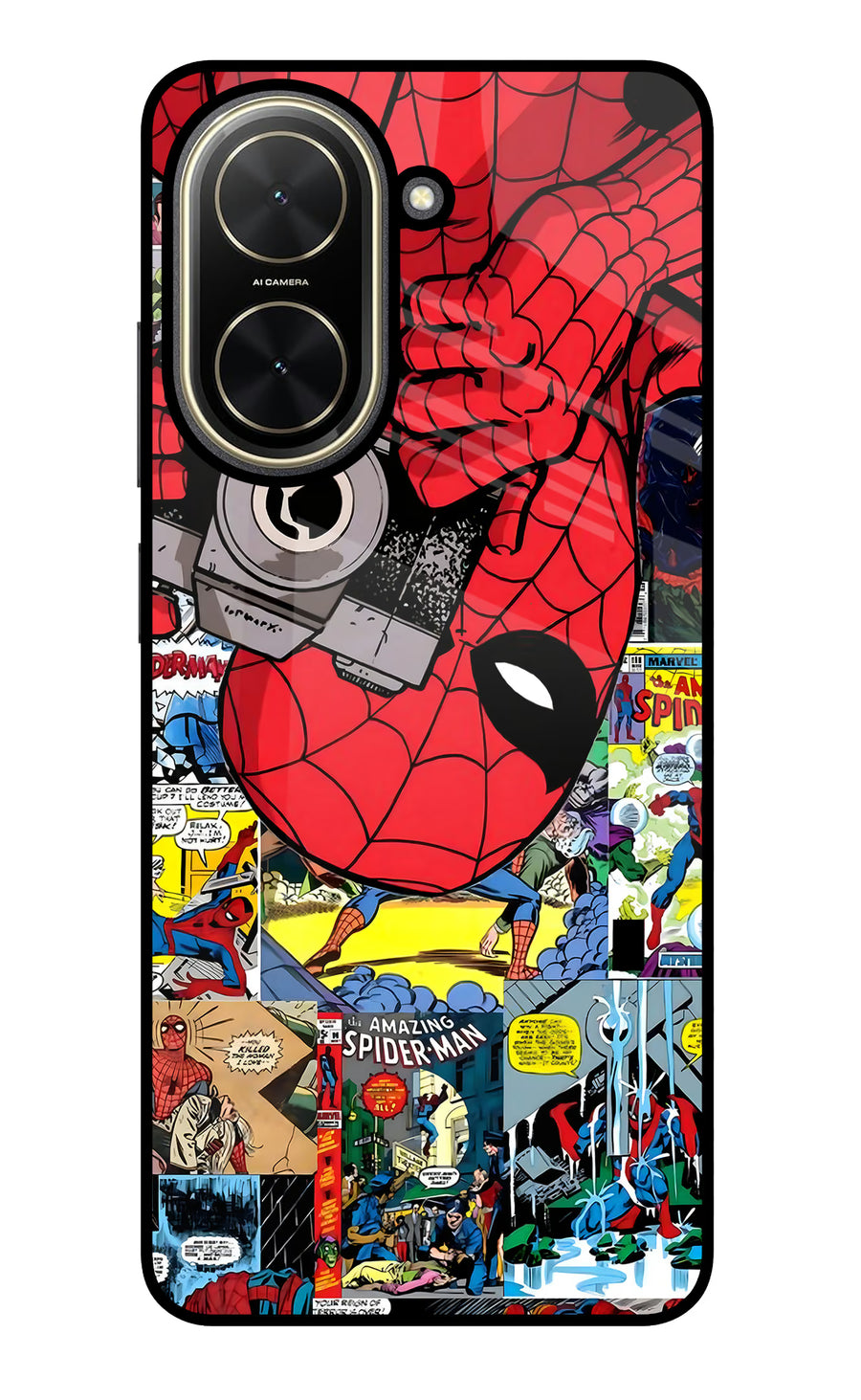 Spider Man Poco C71 Back Cover, Glass case