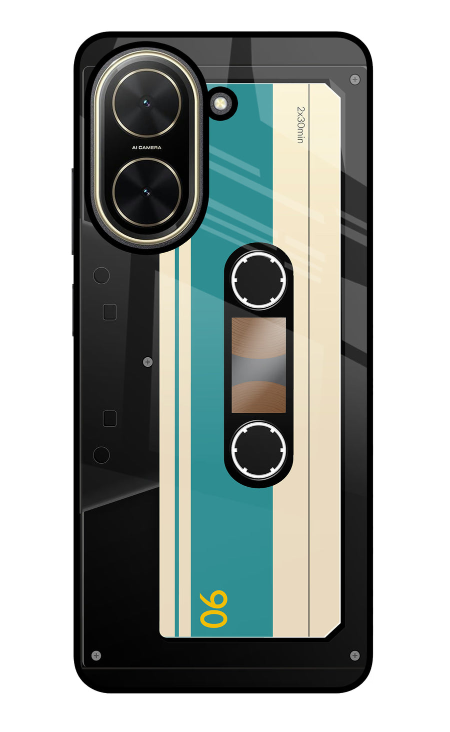 Cassette Poco C71 Back Cover, Glass case