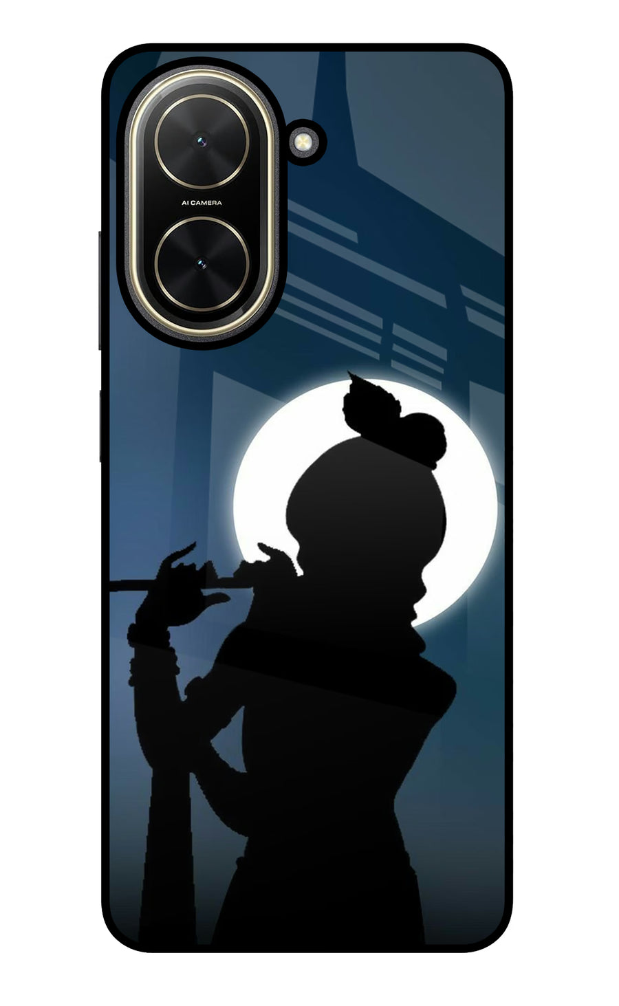 Shri Krishna Silhouette Poco C71 Back Cover, Glass case