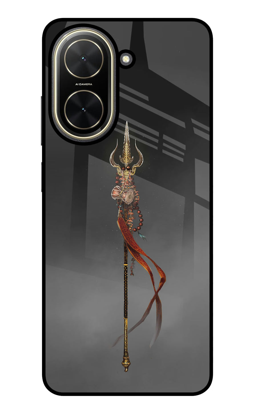 Shiv Trishul Poco C71 Back Cover, Glass case