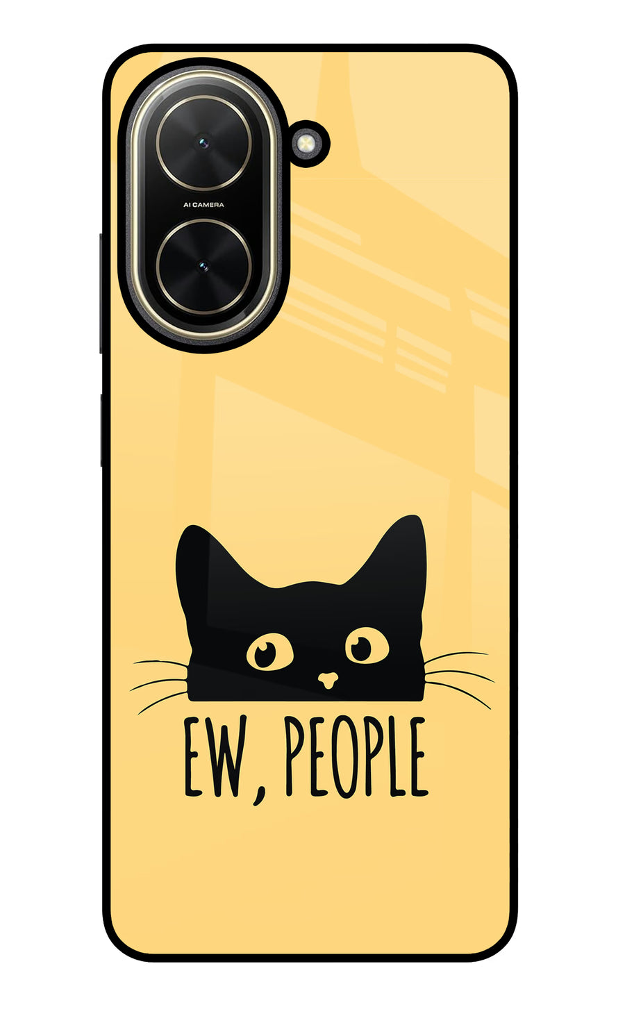 Ew People Catitude Poco C71 Back Cover, Glass case