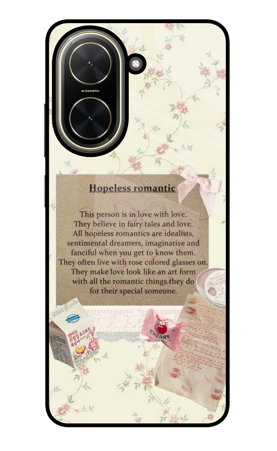Hopeless Romantic Poco C71 Back Cover, Glass case