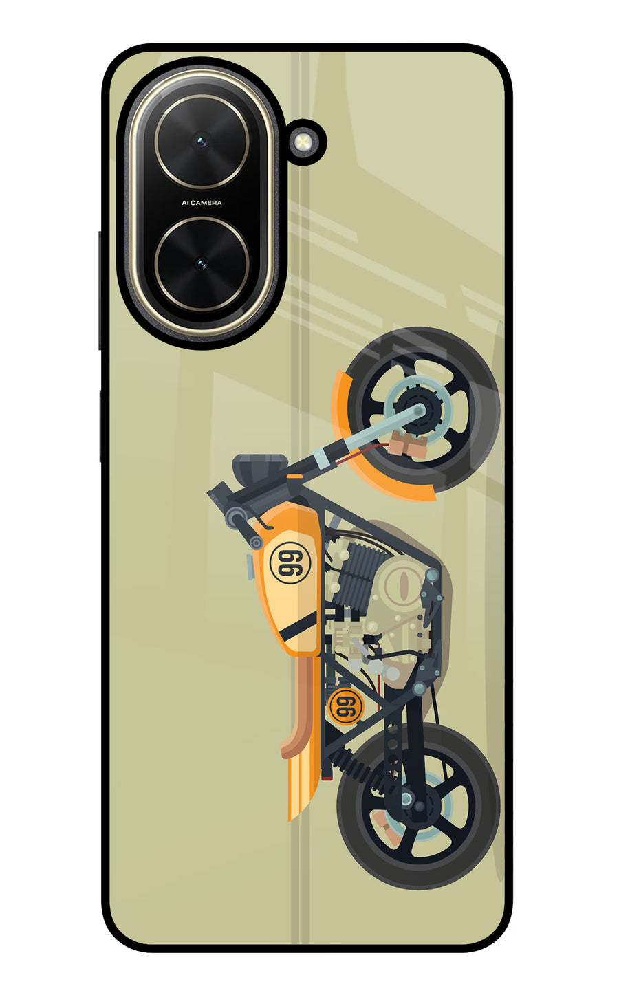 Vertical Speedster Poco C71 Back Cover, Glass case