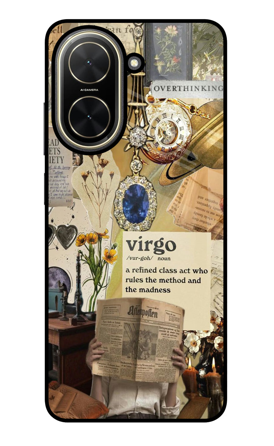 Virgo Zodiac Poco C71 Back Cover, Glass case