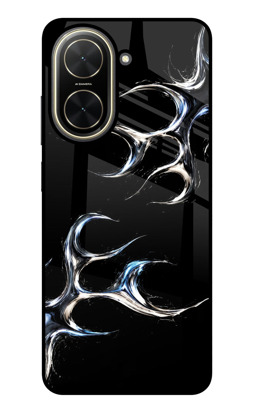 Chrome Tribal Poco C71 Back Cover, Glass case