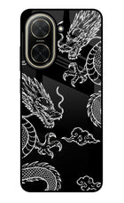 Twin Dragons Poco C71 Glass Case Back Cover by Casekaro