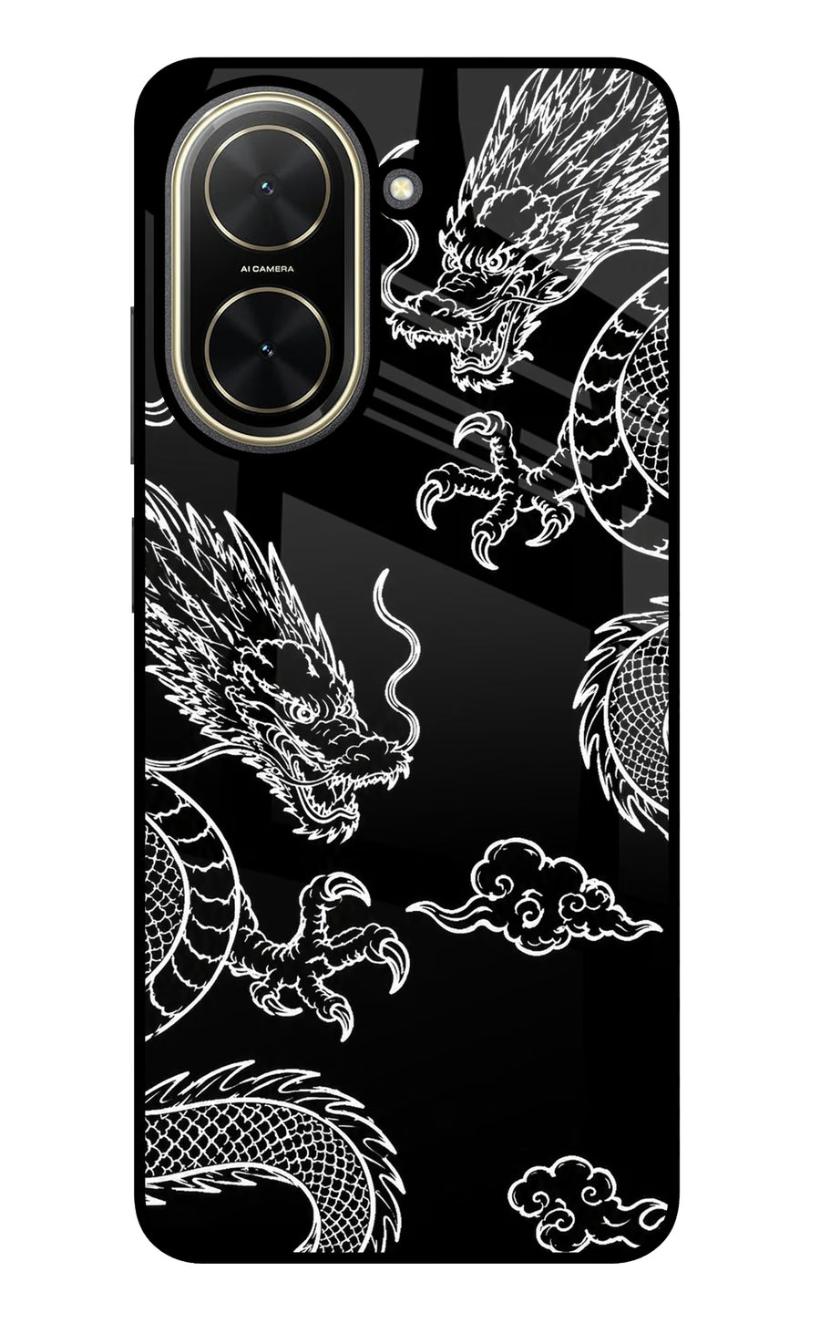Twin Dragons Poco C71 Back Cover, Glass case