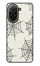 Spider Web Poco C71 Glass Case Back Cover by Casekaro