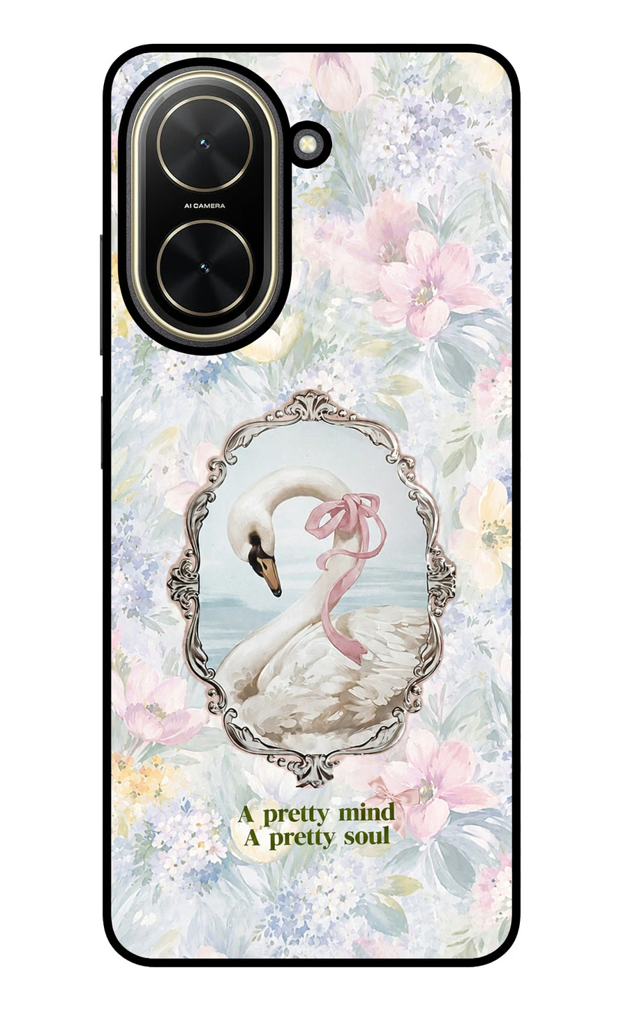 Pretty Mind Pretty Soul Poco C71 Back Cover, Glass case