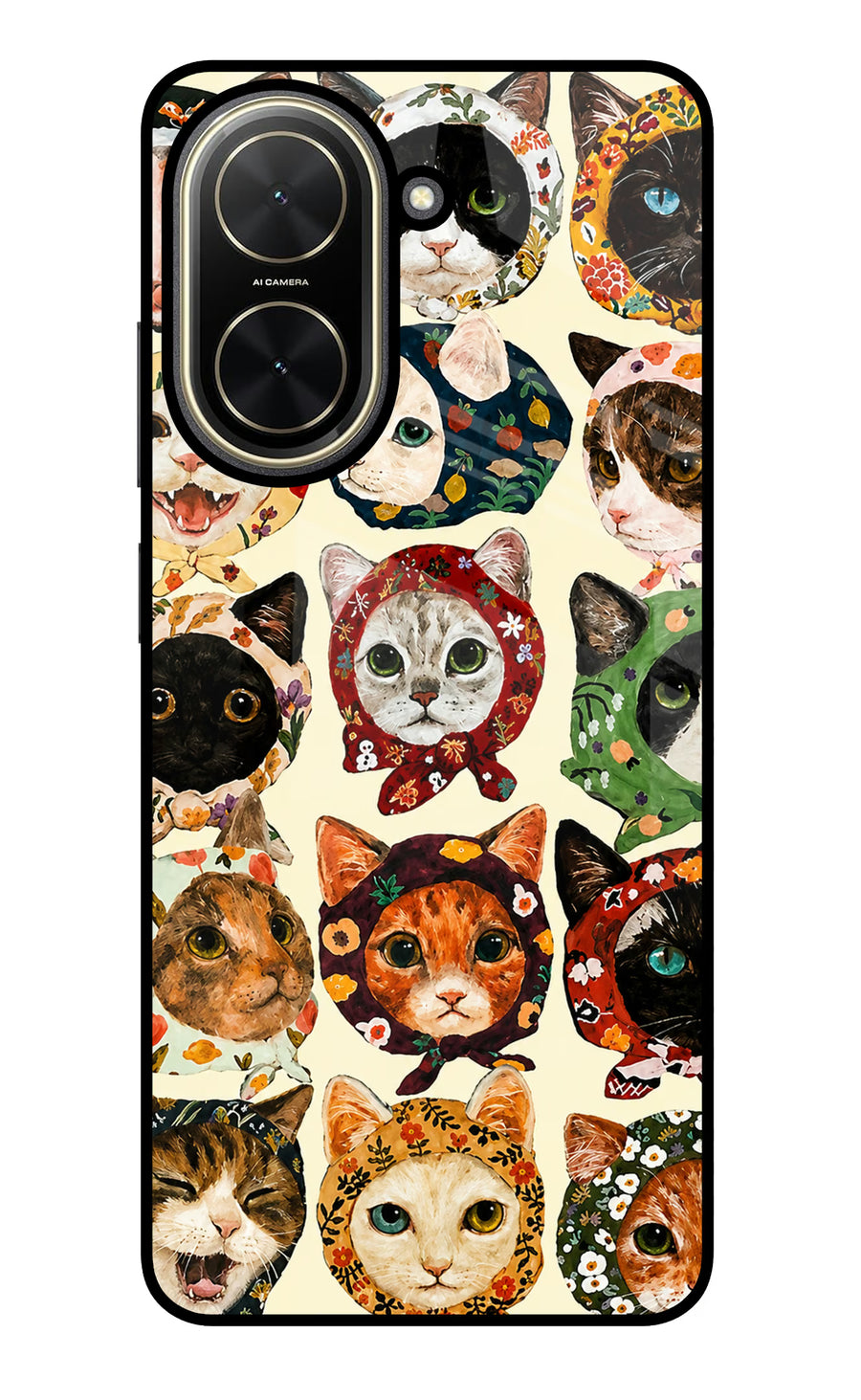 Cool Cat Poco C71 Back Cover, Glass case