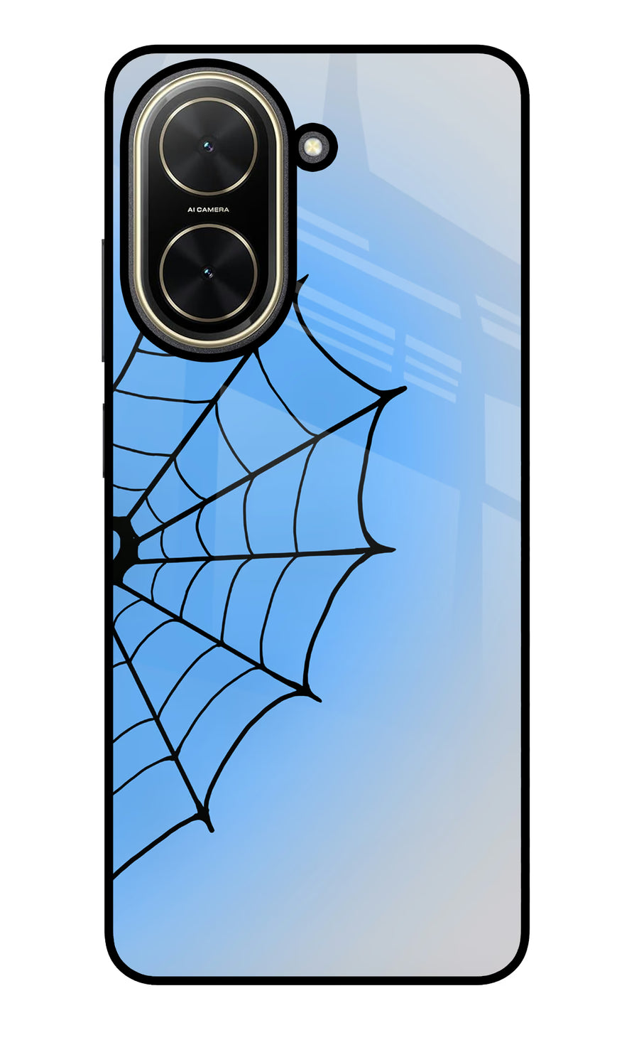 Blue Web Poco C71 Back Cover, Glass case