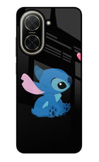Stitch Crush Poco C71 Glass Case Back Cover by Casekaro