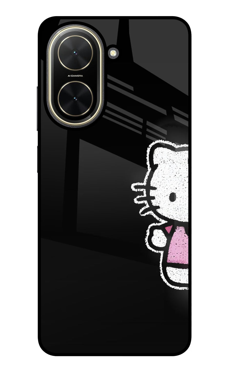 Kitty Charm Poco C71 Back Cover, Glass case