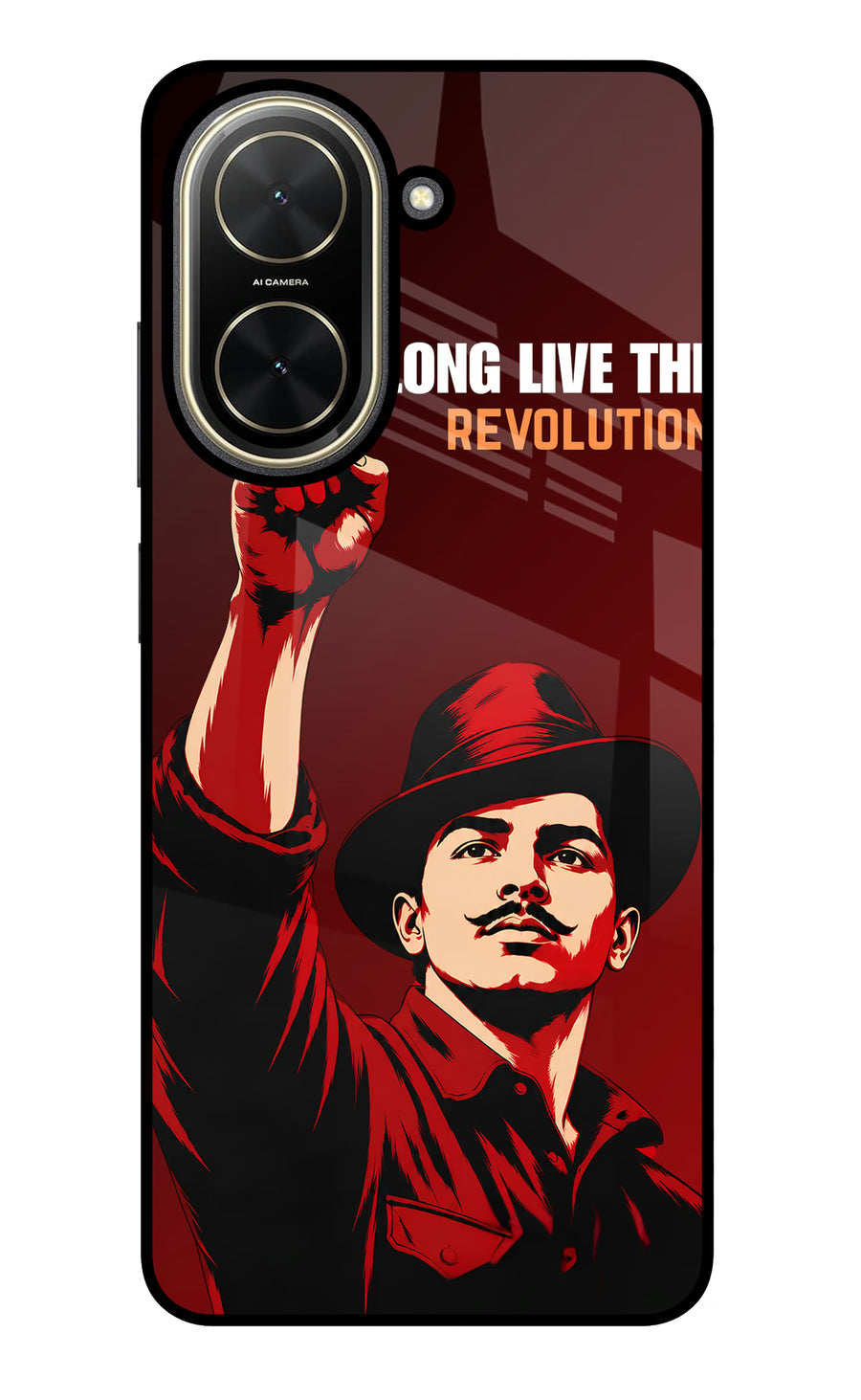 Bhagat Singh Revolution Poco C71 Back Cover, Glass case