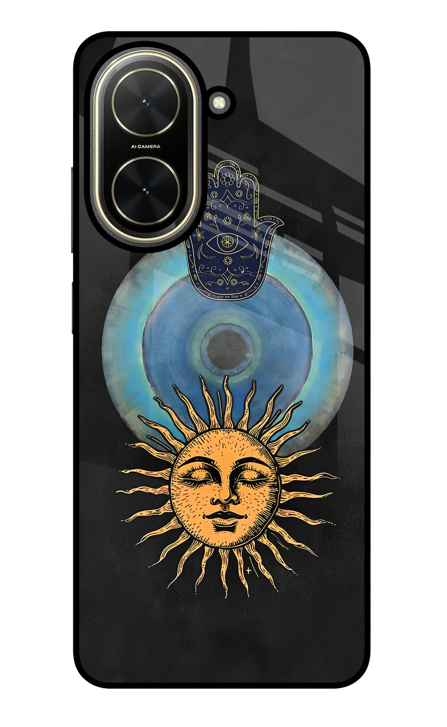 Divine Sun Poco C71 Back Cover, Glass case