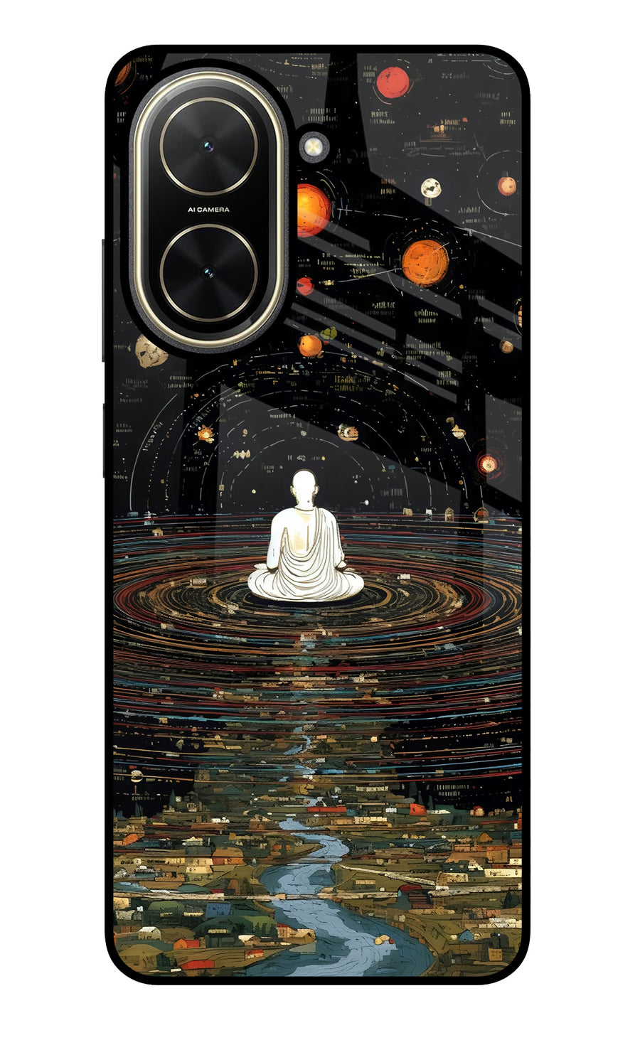 Space Monk Poco C71 Back Cover, Glass case