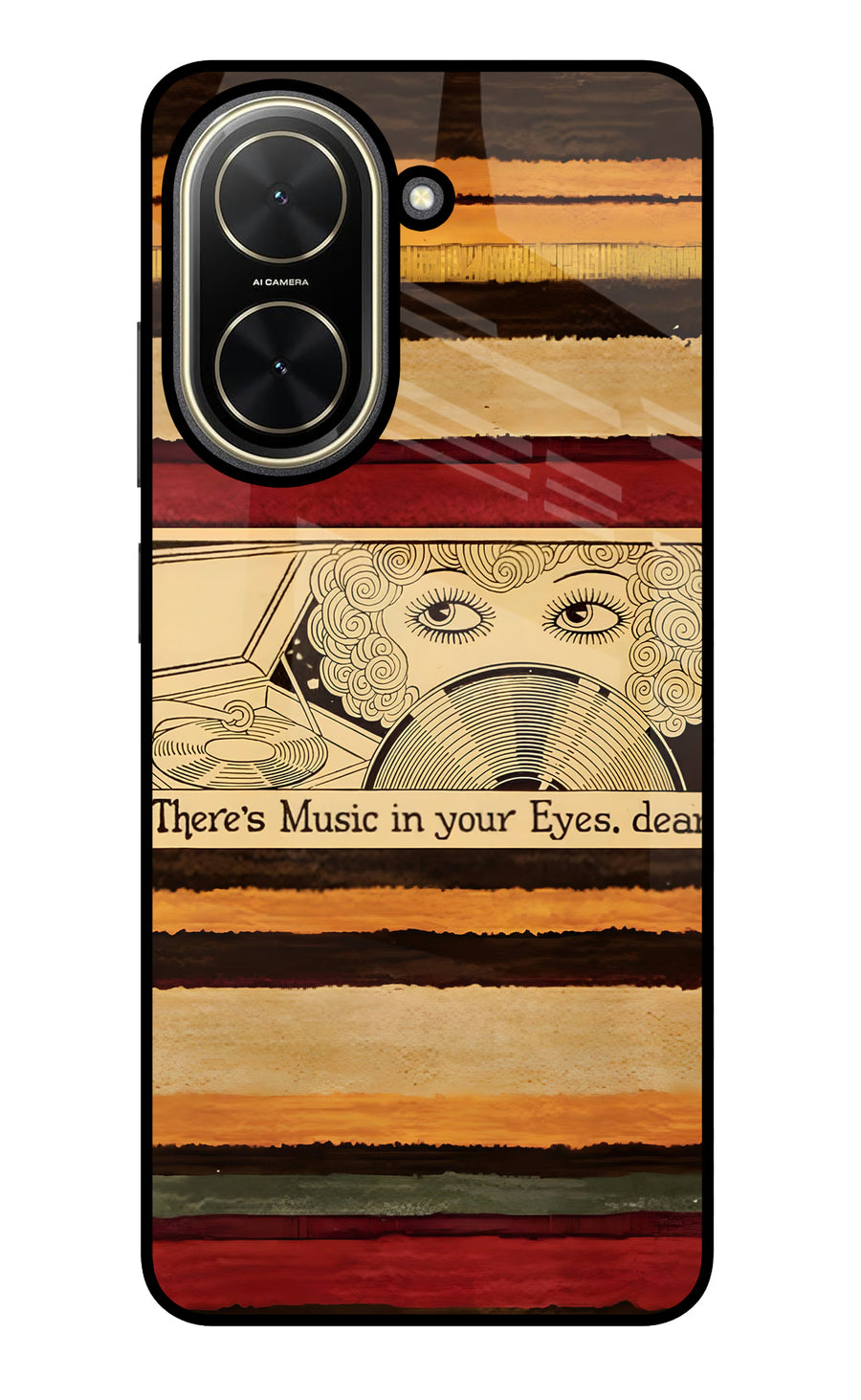 Vinyl Stripes Poco C71 Back Cover, Glass case