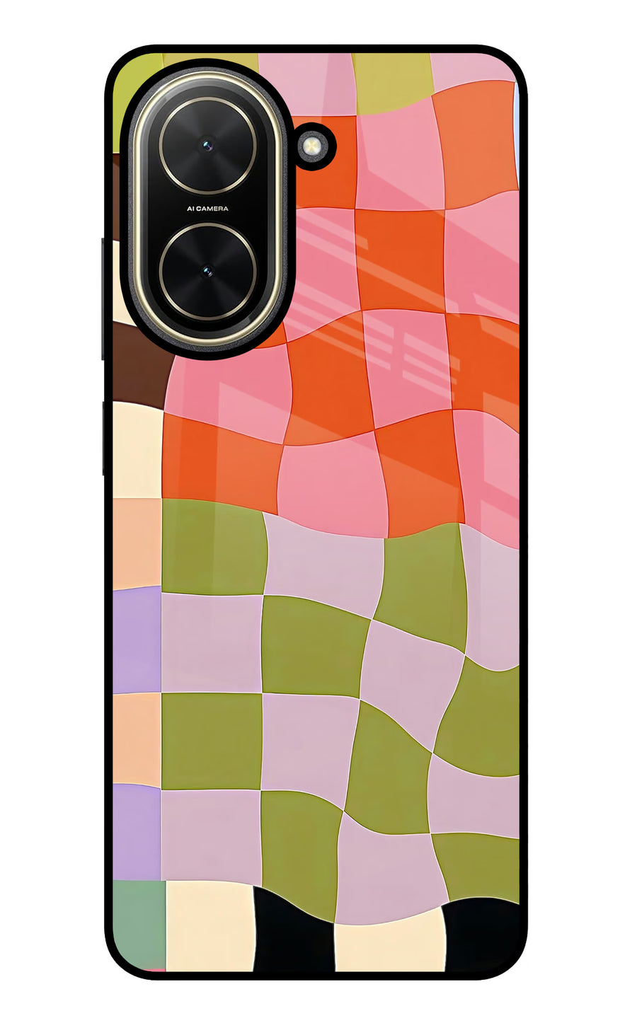 Wavy Grid Poco C71 Back Cover, Glass case