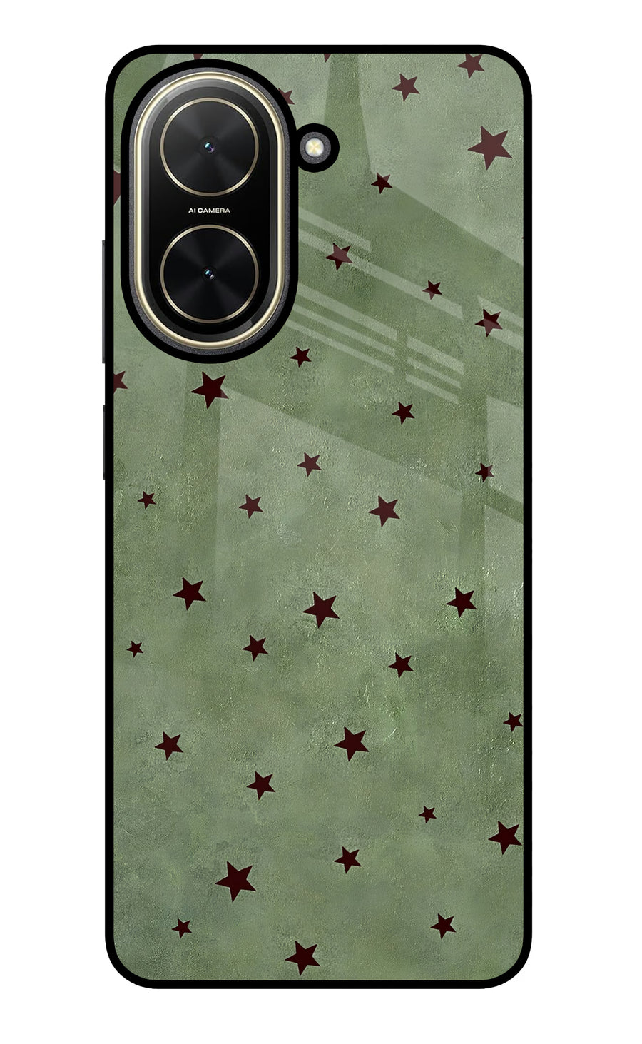 Green Stars Poco C71 Back Cover, Glass case