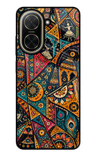Folk Print Poco C71 Glass Case Back Cover by Casekaro