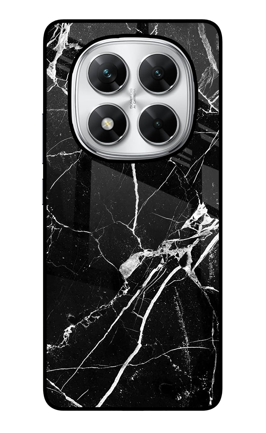 Black Marble Pattern Poco X7 5G Back Cover, Glass case