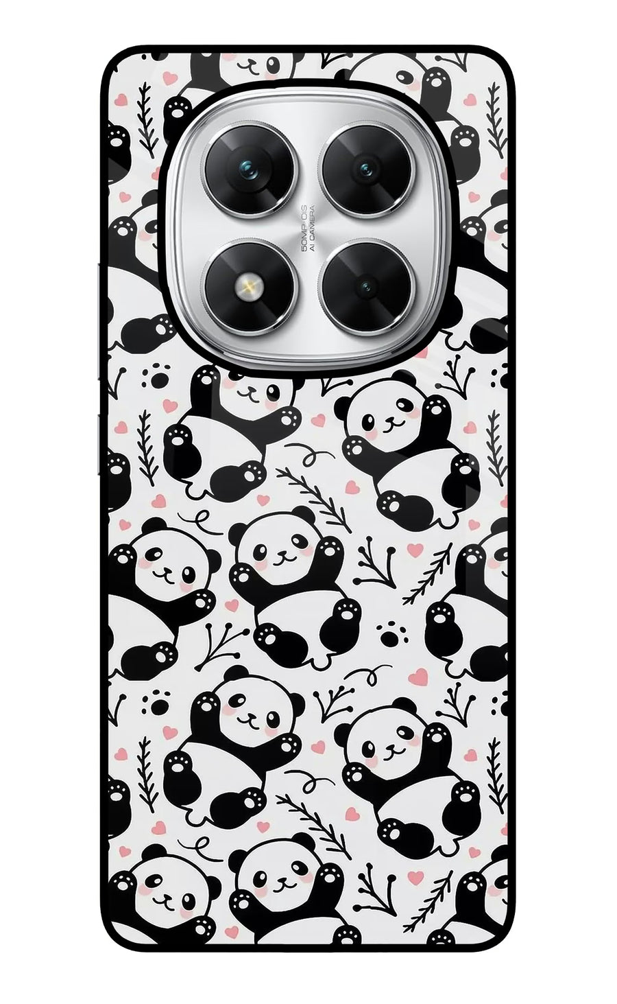 Cute Panda Poco X7 5G Back Cover, Glass case