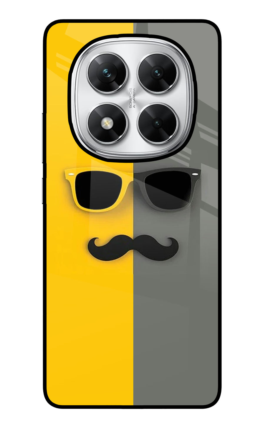 Sunglasses with Mustache Poco X7 5G Back Cover, Glass case