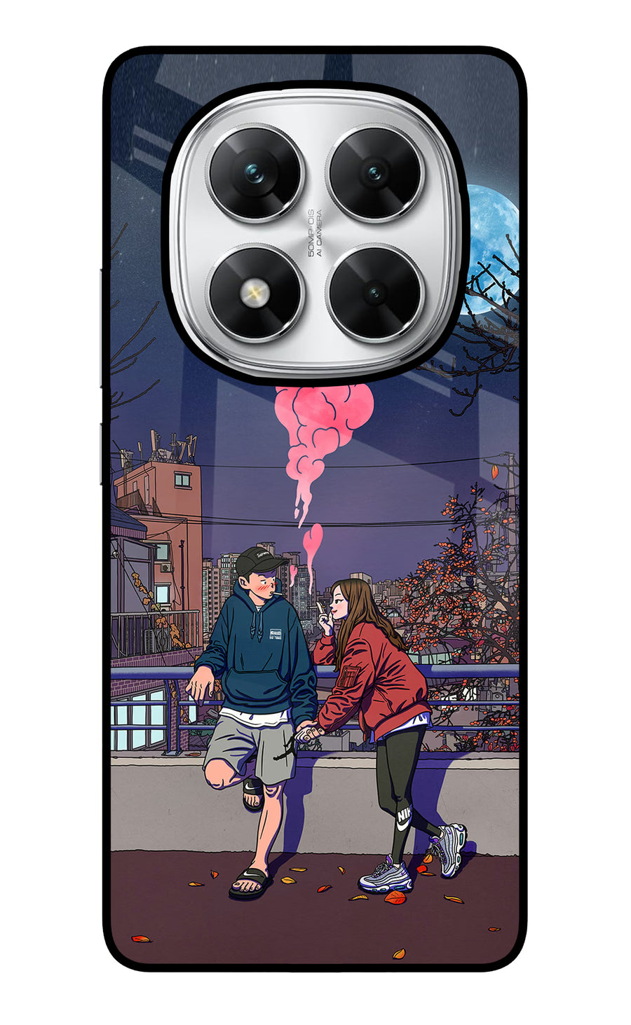 Chilling Couple Poco X7 5G Back Cover, Glass case