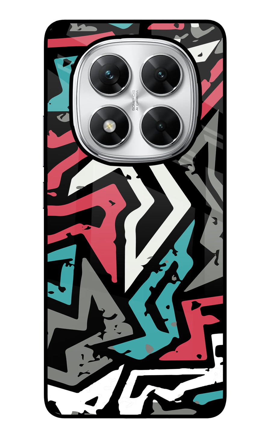 Geometric Graffiti Poco X7 5G Back Cover, Glass case