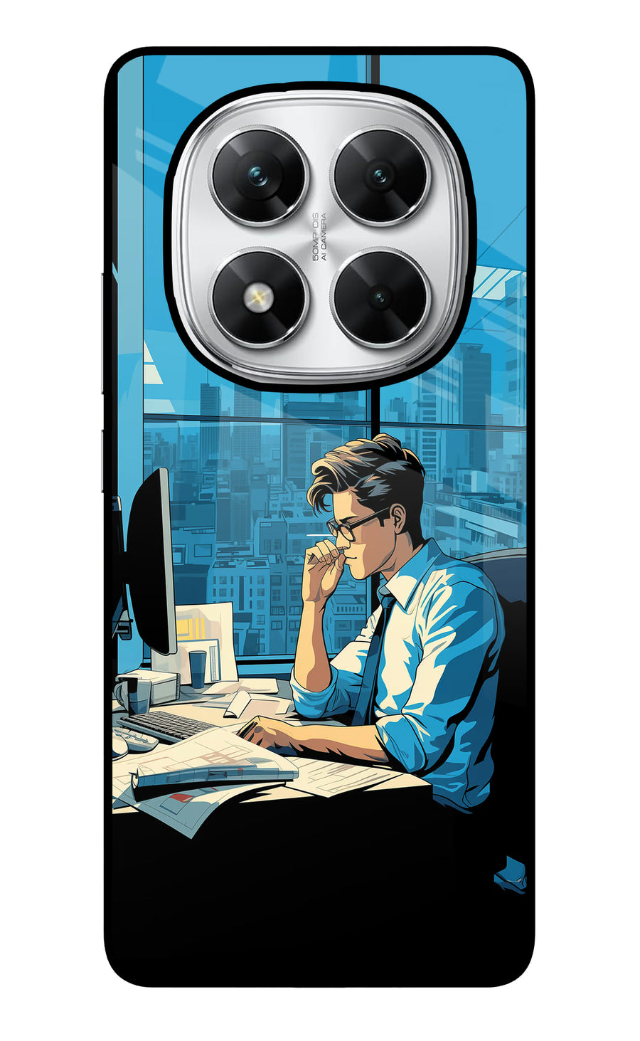 Focused Hustler (AI Generated) Poco X7 5G Back Cover, Glass case