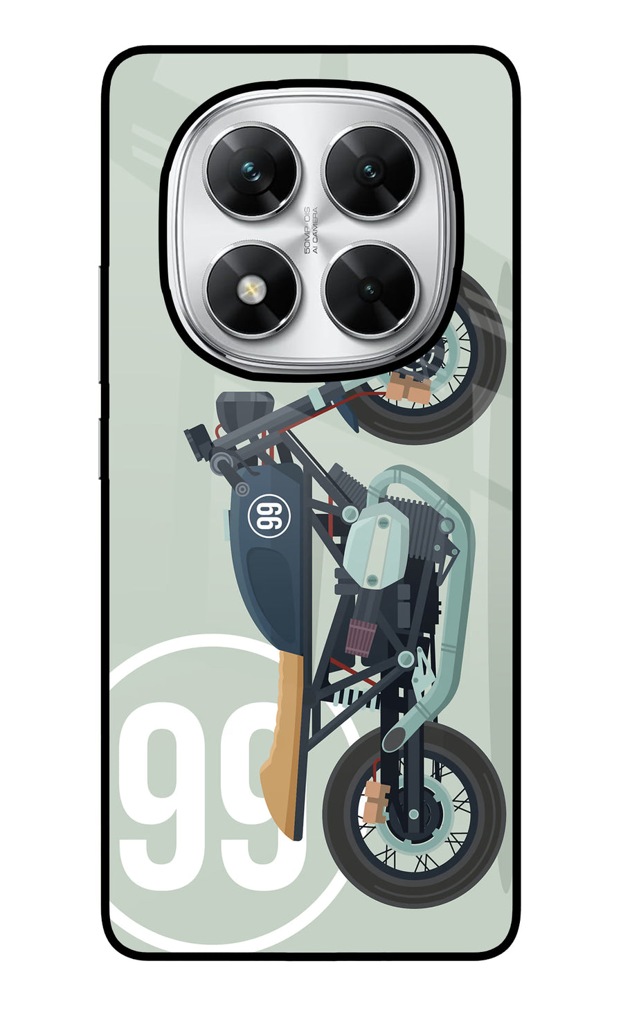 Classic Cafe Racer 99 Poco X7 5G Back Cover, Glass case